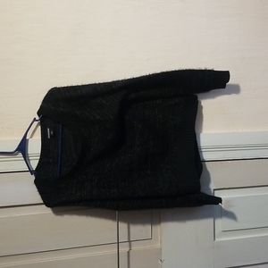 Black, long sleeved sweater, slightly fuzzy, M